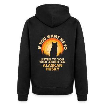 Parlez de chiens Alaskan Husky - Veste à capuche bio Premium Unisexe - noir - Dos - Nico (187cm)