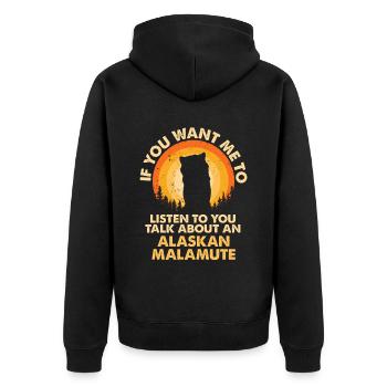 Parlez de chiens Alaskan Malamute - Veste à capuche bio Premium Unisexe - noir - Dos - Nico (187cm)