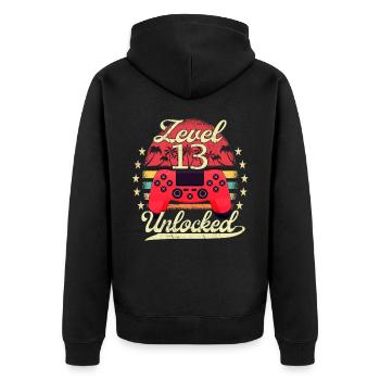 Niveau 13 Débloqué Teen Birthday Video Gamer - Veste à capuche bio Premium Unisexe - noir - Dos - Nico (187cm)