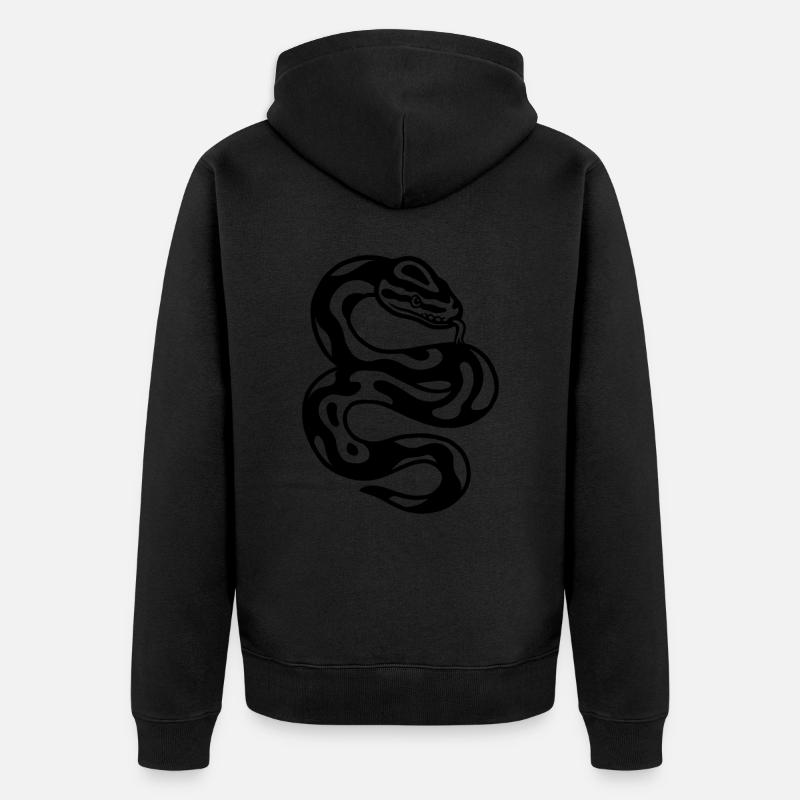 Puffer python snake - Unisex Premium Organic Zip Hoodie - black