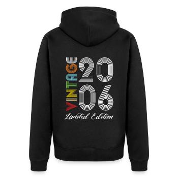 Millésime 2006 Vintage Anniversaire Rétro Vintage - Veste à capuche bio Premium Unisexe - noir - Dos - Nico (187cm)
