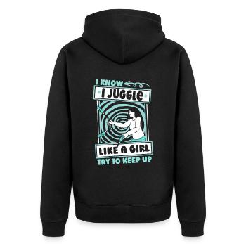 Juggling Juggler Humor - Unisex Premium Organic Zip Hoodie - black - Back - Nico (187cm)