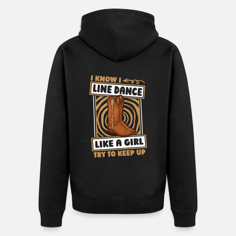Danse en ligne drôle - Veste à capuche bio Premium Unisexe - noir