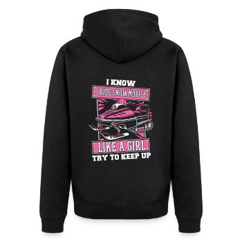 Snowmobile Snowmobile Humor - Unisex Premium Organic Zip Hoodie - black - Back - Nico (187cm)