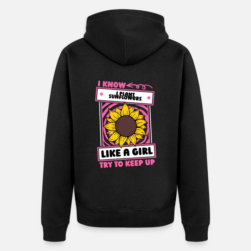 Fille de tournesol - Veste à capuche bio Premium Unisexe - noir