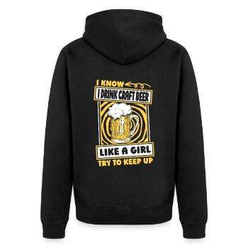 Bière artisanale Bière artisanale drôle - Veste à capuche bio Premium Unisexe - noir - Dos - Nico (187cm)