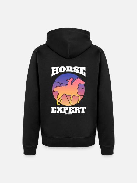 Horse Expert - Unisex Premium Bio Zip Hoodie - Schwarz
