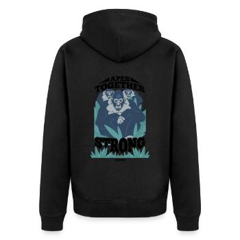 Apes Together Strong - Unisex Premium Bio Zip Hoodie - Schwarz - Hinten - Nico (187cm)