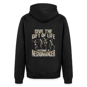 Nécromancien mort-vivant Squelette Sataniste Goth - Veste à capuche bio Premium Unisexe - noir - Dos - Nico (187cm)