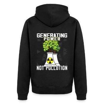 Nuklearingenieure - Nuklearingenieur - Unisex Premium Bio Zip Hoodie - Schwarz - Hinten - Nico (187cm)
