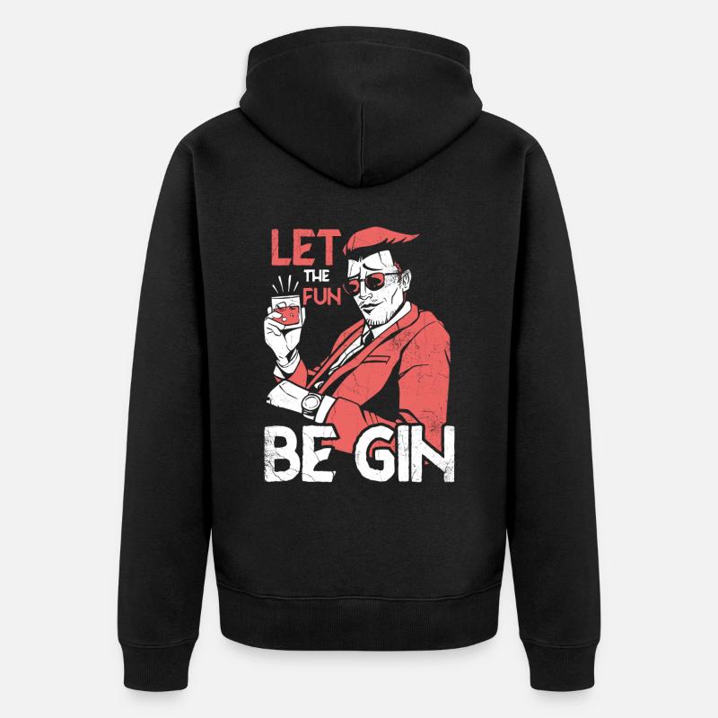 Be Gin - Unisex Premium Bio Zip Hoodie - Schwarz