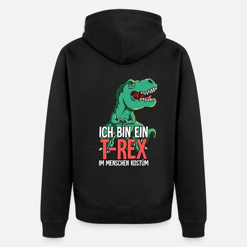 Ich Bin Ein T-rex - Unisex Premium Bio Zip Hoodie - Schwarz