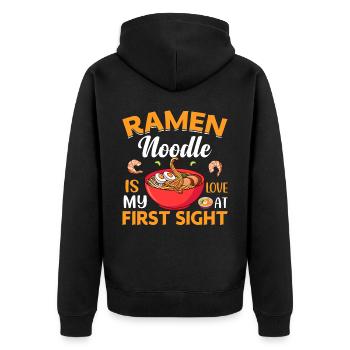 Les nouilles ramen sont mon coup de foudre - Veste à capuche bio Premium Unisexe - noir - Dos - Nico (187cm)