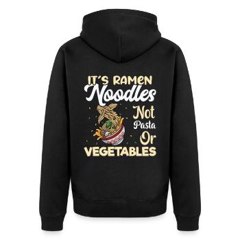 Es sind Ramen-Nudeln, keine Nudeln oder Gemüse – - Unisex Premium Bio Zip Hoodie - Schwarz - Hinten - Nico (187cm)