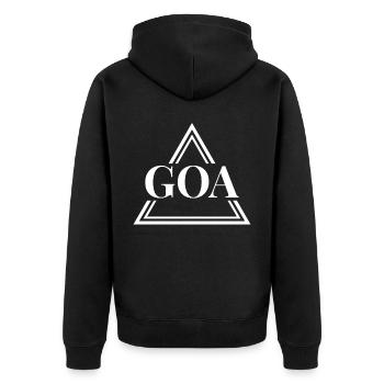 GOA Techno House Party EDM Festival Electro Rave - Unisex Premium Organic Zip Hoodie - black - Back - Nico (187cm)