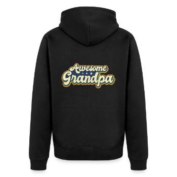 best grandfather Opat, Super Opi, Vintage, Retro - Unisex Premium Organic Zip Hoodie - black - Back - Nico (187cm)