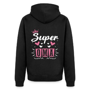 Super Nonna, petite-fille nièce pour la meilleure grand-mère - Veste à capuche bio Premium Unisexe - noir - Dos - Nico (187cm)