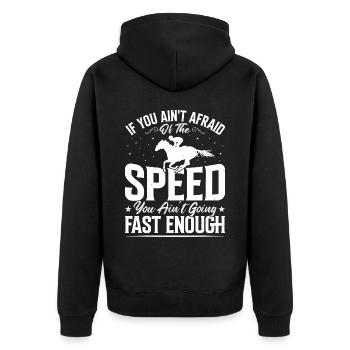 If you are not afraid of speed - Unisex Premium Organic Zip Hoodie - black - Back - Nico (187cm)