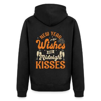 Réveillon du Nouvel An, Paix, Amour, Bonne Année - Veste à capuche bio Premium Unisexe - noir - Dos - Nico (187cm)