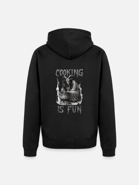 Cooking is Fun Goth - Unisex Premium Organic Zip Hoodie - black