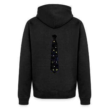 Tie Stars Space Space - Unisex Premium Organic Zip Hoodie - black - Back - Nico (187cm)