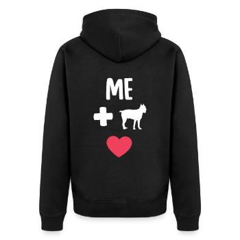 Cane Corso - Unisex Premium Organic Zip Hoodie - black - Back - Nico (187cm)
