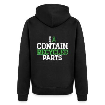 Kidney donor - Unisex Premium Organic Zip Hoodie - black - Back - Nico (187cm)