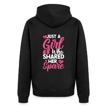 Kidney donor - Unisex Premium Organic Zip Hoodie - black - Back - Nico (187cm)