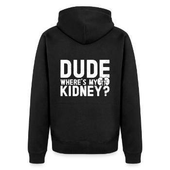 Kidney donor - Unisex Premium Organic Zip Hoodie - black - Back - Nico (187cm)