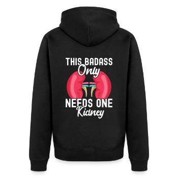 Kidney donor - Unisex Premium Organic Zip Hoodie - black - Back - Nico (187cm)