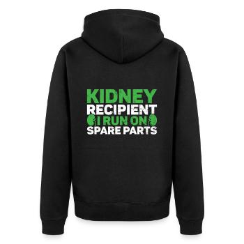 Kidney donor - Unisex Premium Organic Zip Hoodie - black - Back - Nico (187cm)