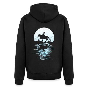 Tenue de cavalier pour les filles qui aiment les chevaux - Veste à capuche bio Premium Unisexe - noir - Dos - Nico (187cm)