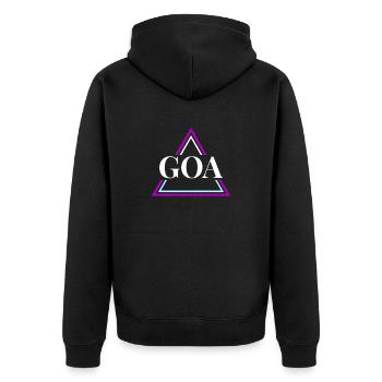 GOA Techno House Party EDM Festival Electro Rave - Unisex Premium Organic Zip Hoodie - black - Back - Nico (187cm)