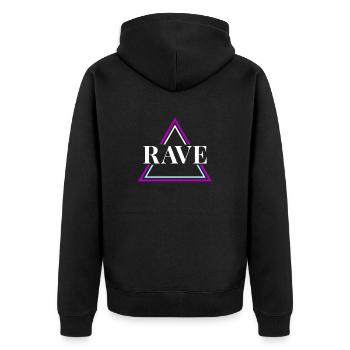 Techno House Party EDM Festival Goa Electro Rave - Unisex Premium Bio Zip Hoodie - Schwarz - Hinten - Nico (187cm)
