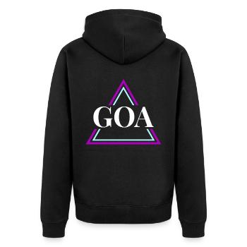 GOA Techno House Party EDM Festival Electro Rave - Unisex Premium Organic Zip Hoodie - black - Back - Nico (187cm)