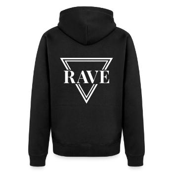Techno House Party EDM Festival Goa Electro Rave - Unisex Premium Organic Zip Hoodie - black - Back - Nico (187cm)