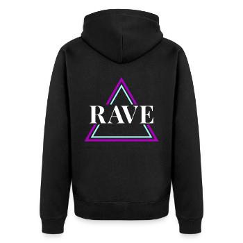 Techno House Party EDM Festival Goa Electro Rave - Unisex Premium Organic Zip Hoodie - black - Back - Nico (187cm)
