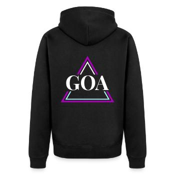 GOA Techno House Party EDM Festival Electro Rave - Unisex Premium Organic Zip Hoodie - black - Back - Nico (187cm)