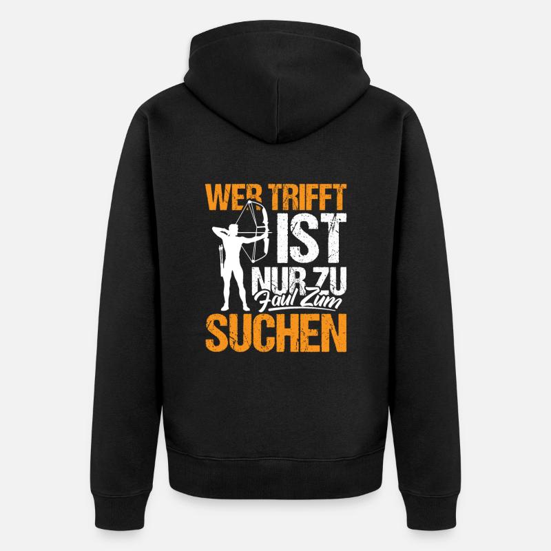 Bogenschießen - Unisex Premium Bio Zip Hoodie - Schwarz