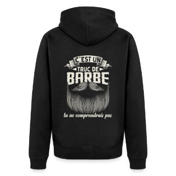 C'est Un Truc De Barbe - Veste à capuche bio Premium Unisexe - noir - Dos - Nico (187cm)