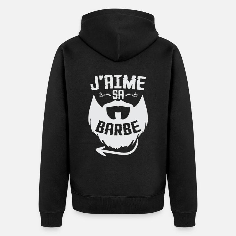 J'aime sa barbe - Veste à capuche bio Premium Unisexe - noir