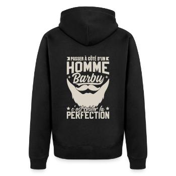 Barbe Homme - Veste à capuche bio Premium Unisexe - noir - Dos - Nico (187cm)