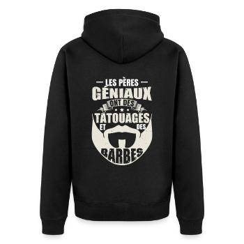 Les pères géniaux ont des tatouages et des barbes - Veste à capuche bio Premium Unisexe - noir - Dos - Nico (187cm)
