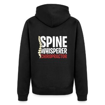 Chiropractic Spine Whisperer Massage Chiropractor - Unisex Premium Bio Zip Hoodie - Schwarz - Hinten - Nico (187cm)