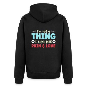 Abandoned Pets I'm Not A Thing Adopt Animal Lover - Unisex Premium Organic Zip Hoodie - black - Back - Nico (187cm)