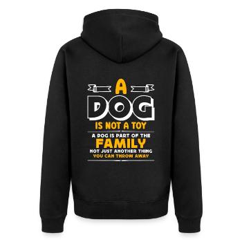 Abandoned Pets A Dog Is Not A Toy Homeless Animals - Unisex Premium Organic Zip Hoodie - black - Back - Nico (187cm)