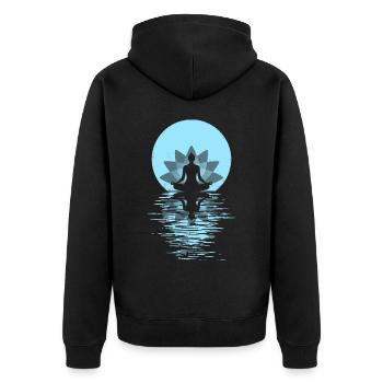 Yoga Yogini Gesundheits Meditation Outfits Girls - Unisex Premium Bio Zip Hoodie - Schwarz - Hinten - Nico (187cm)