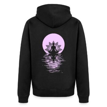 Yoga Yogini Santé Méditation Tenues Filles - Veste à capuche bio Premium Unisexe - noir - Dos - Nico (187cm)