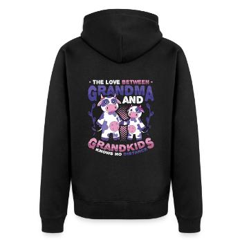 Auf Wiedersehen Und Abschied, Umzugsgroßmutter - Unisex Premium Bio Zip Hoodie - Schwarz - Hinten - Nico (187cm)