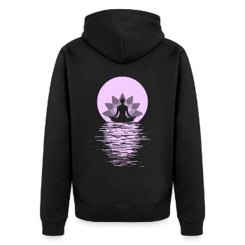 Yoga Yogini Gesundheits Meditation Outfits Girls - Unisex Premium Bio Zip Hoodie - Schwarz - Hinten - Nico (187cm)